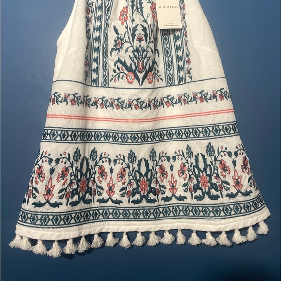 Anthropologie Skies are Blue Boho
Nutria Embroidered Tassel Tank Top NWT - Picture 4 of 9